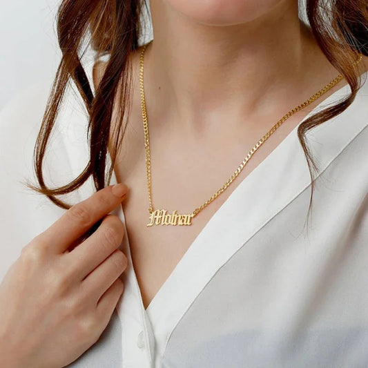 Custom Name Necklace Gold