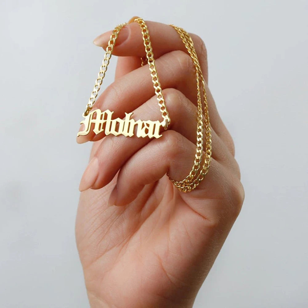 Custom Name Necklace Gold