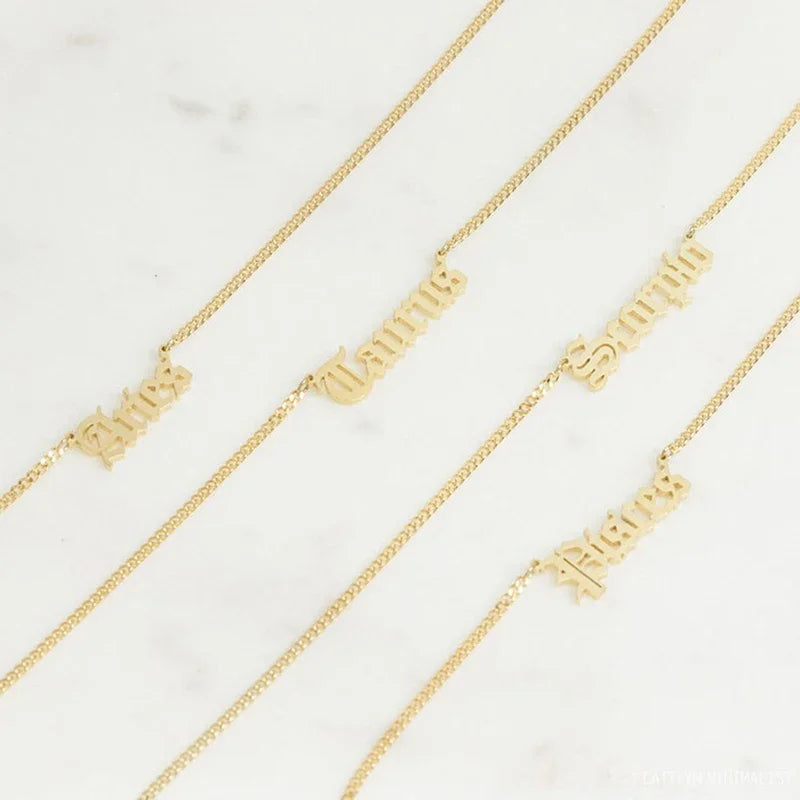 Custom Name Necklace Gold