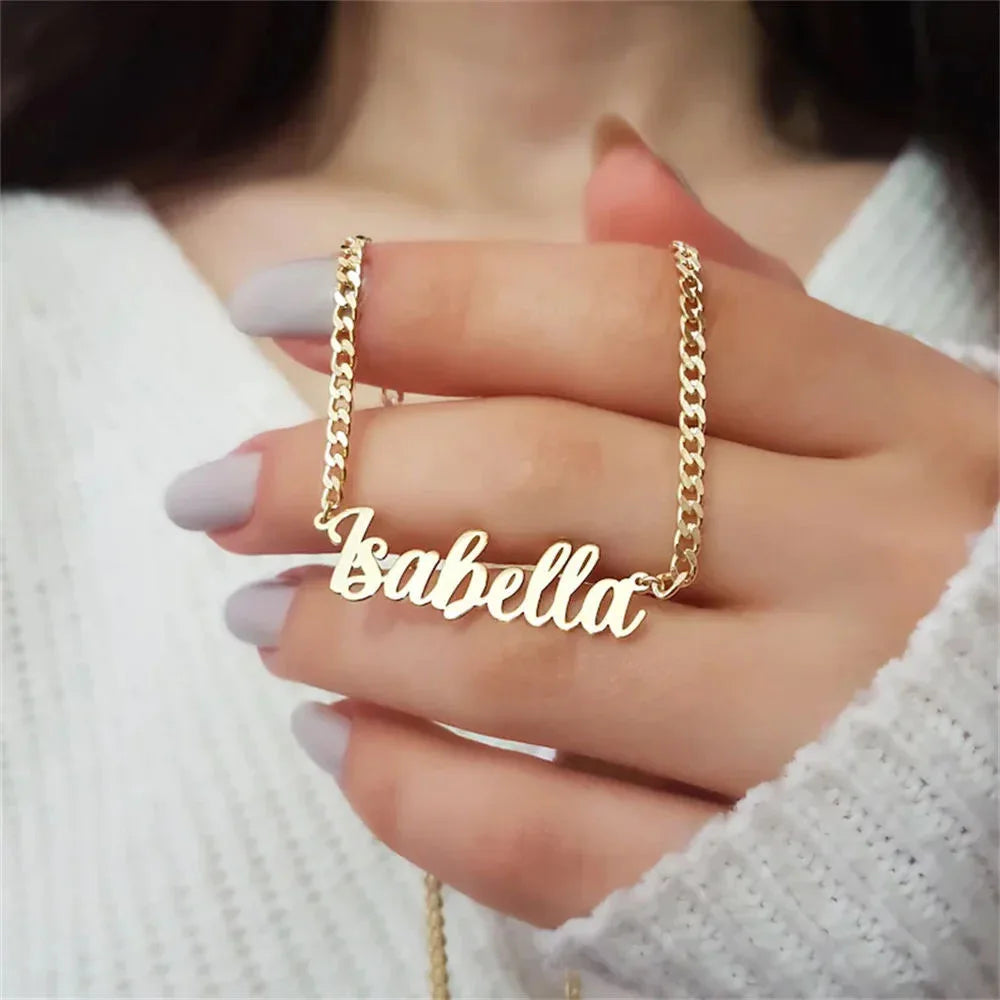 Custom Name Necklace Gold